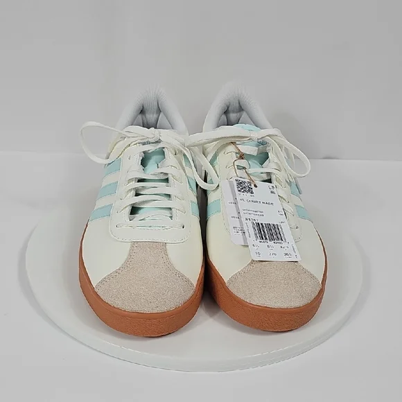 NWT adidas VL Court Base Women's Size 10 White Mint Green Sneakers JI1767 - Picture 4 of 16